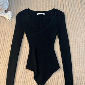 Black sweater bodysuit